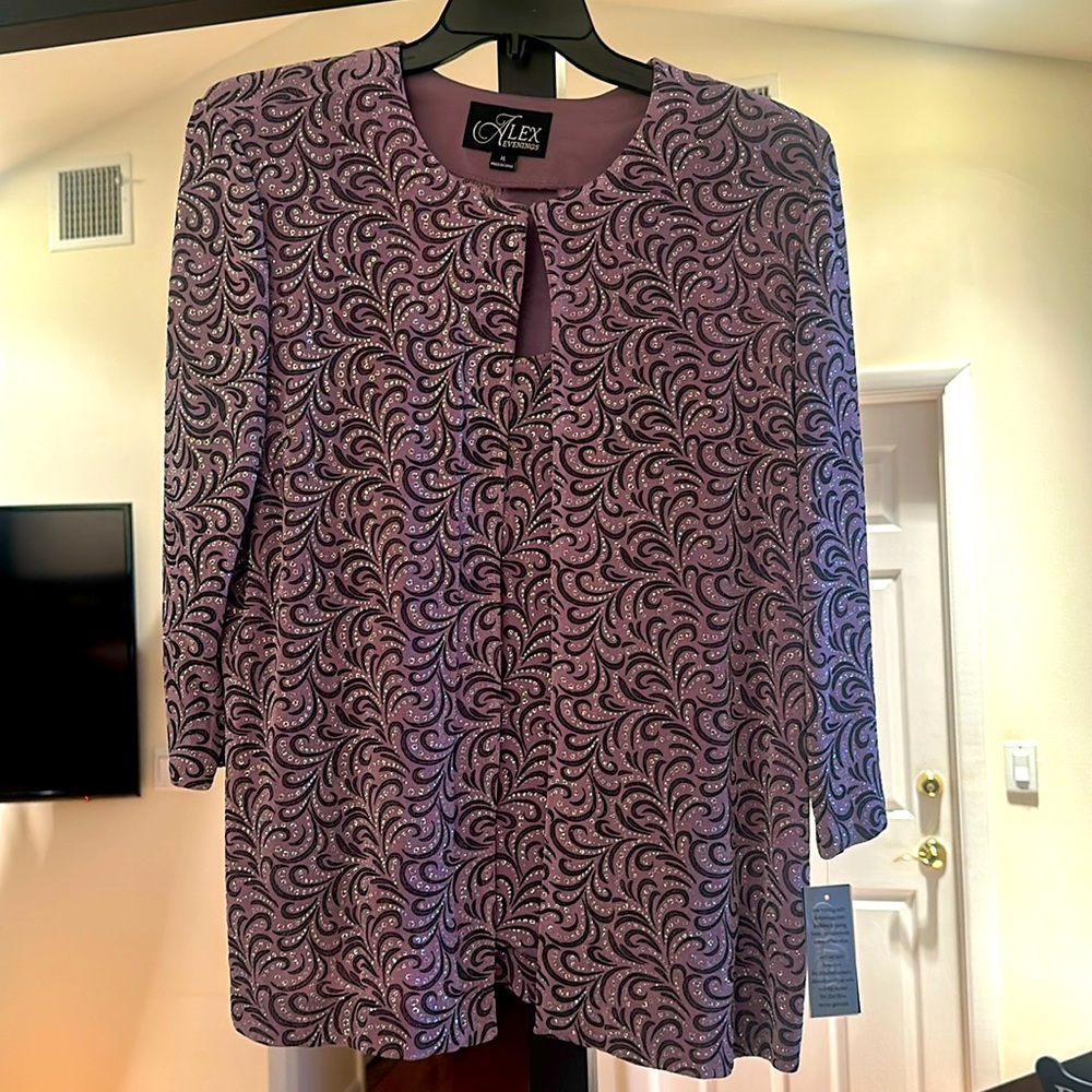 Elegant Alex Evenings Purple Blouse Set (Two-Piece)